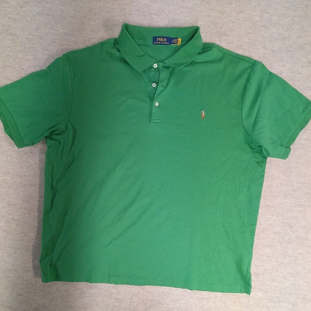 Polo Ralph Lauren Kelly Green Men's 100% Cotton Polo Shirt W Embroidered Logo 2X